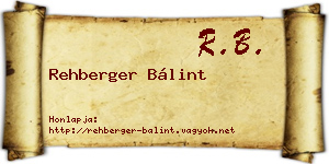 Rehberger Bálint névjegykártya